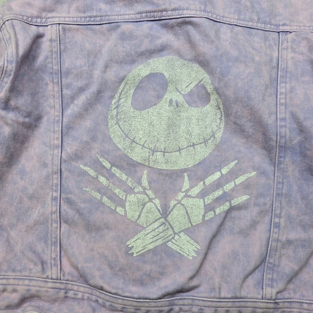 Jack Skellington Denim Jacket‎ Kids 10 12 Purple Tie Dye Nightmare Before Xmas